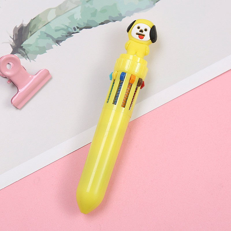 KIT CON 8 BOLÍGRAFOS 10 COLORES BT21