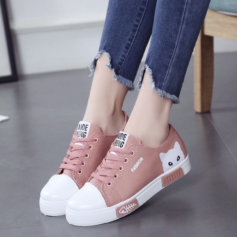 TÊNIS FEMININO CUTE CAT (preto/rosa/branco)
