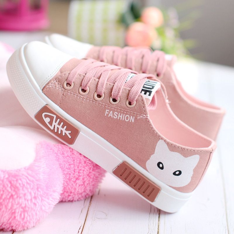 TÊNIS FEMININO CUTE CAT (preto/rosa/branco)