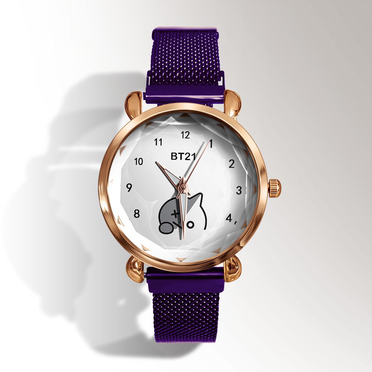RELÓGIOS BT21 C/ PULSEIRA EM AÇO INOX (todos os personagens)