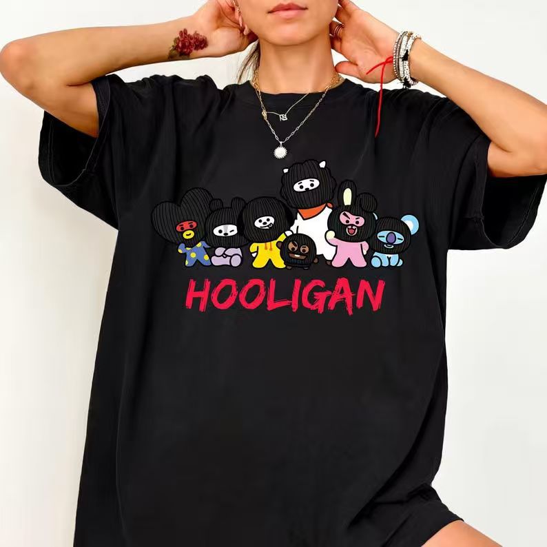 CAMISETA BTS HOOLIGAN 100% ALGODÃO
