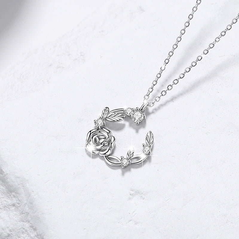 COLLAR ROSAS EN PLATA 925