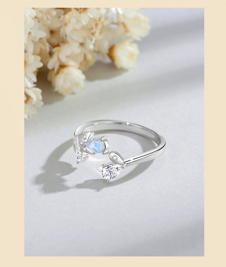 COLLAR/ANILLO ROCÍO MATUTINO EN PLATA 925