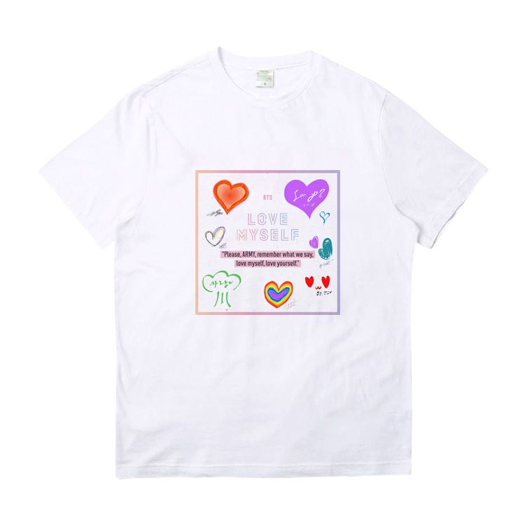 CAMISETAS BTS LOVE MYSELF MOTS 7 100% ALGODÃO (em tres cores)