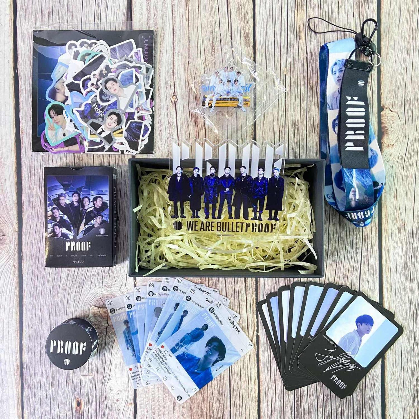 CAJA DE PRUEBA BTS CON 166 PIEZAS (¡CAJA DE REGALO CON VARIOS ARTÍCULOS!✨)