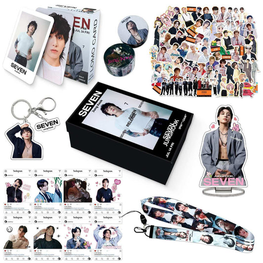 BOX JUNGKOOK SEVEN COM 159 PÇS (CAIXA PRESENTEÁVEL C/ VÁRIOS ITENS!✨)