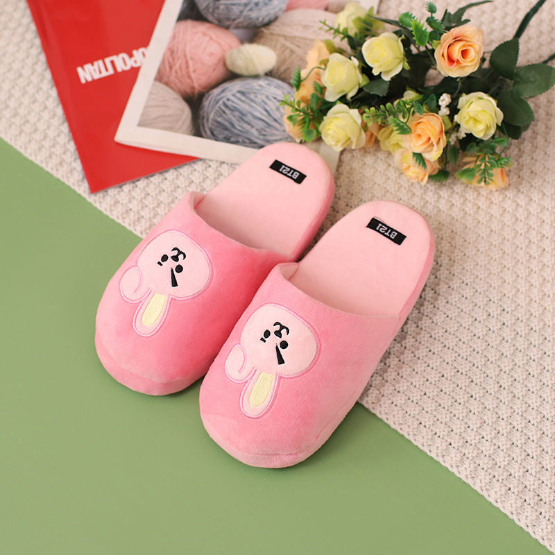 BT21 EMBROIDERED AND PLUSHED SLIPPERS