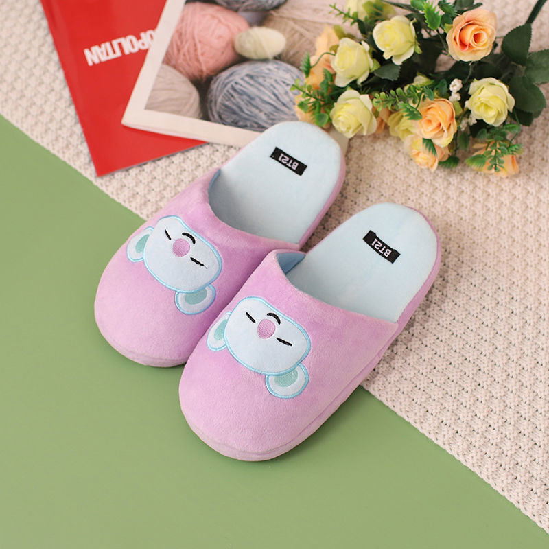 BT21 EMBROIDERED AND PLUSHED SLIPPERS