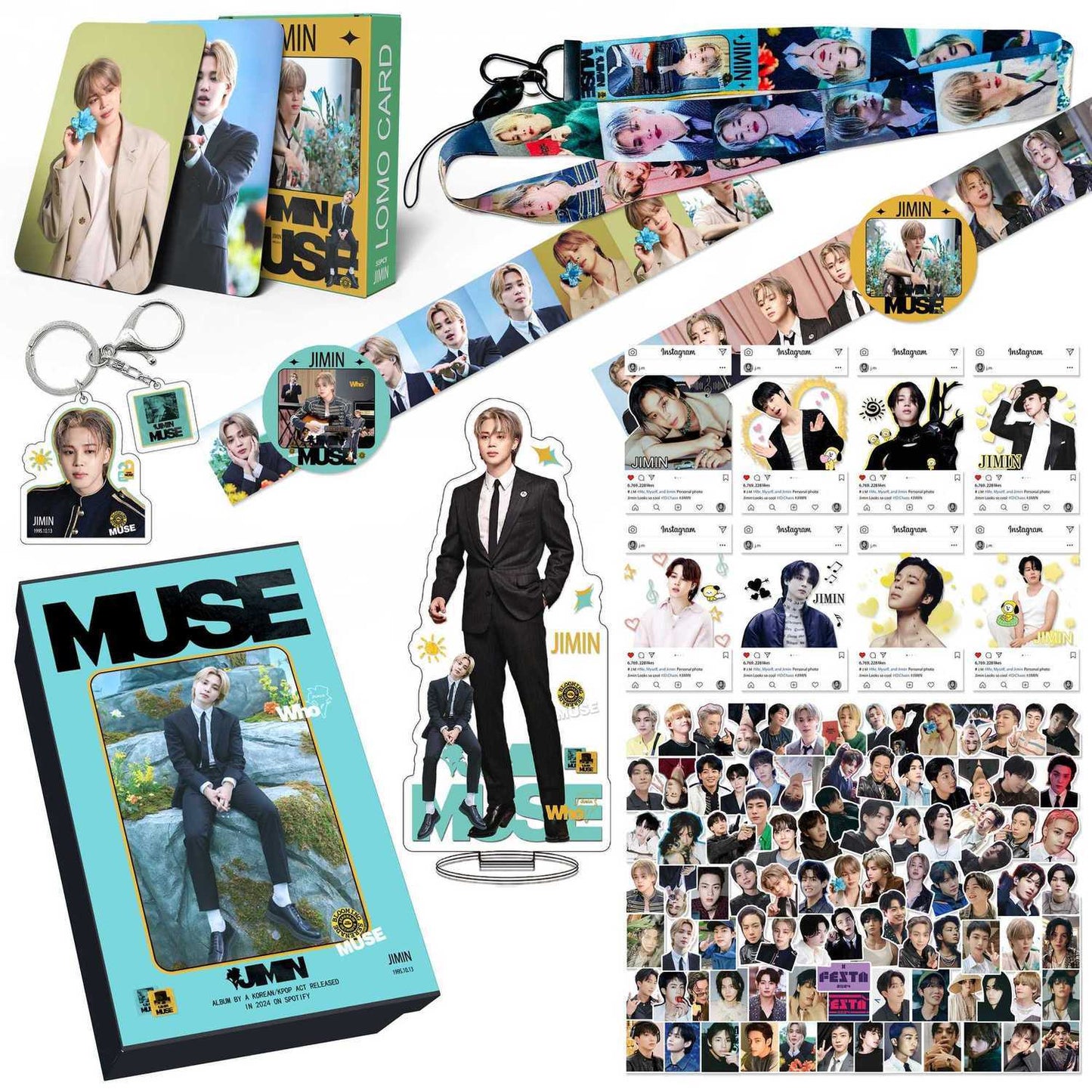 BOX JIMIN MUSE COM 163 PÇS (CAIXA PRESENTEÁVEL C/ VÁRIOS ITENS!✨)