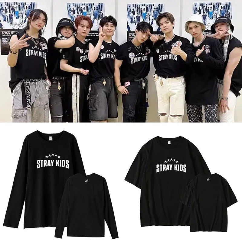 CAMISETA E CAMISA MANGA LONGA STRAY KIDS 100% ALGODÃO