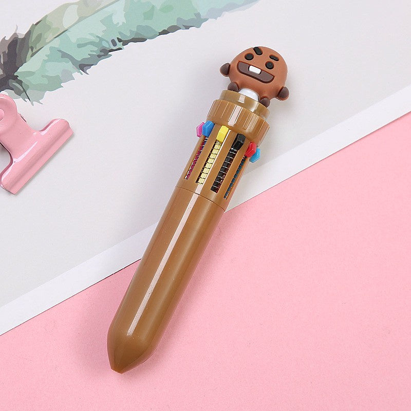 KIT CON 8 BOLÍGRAFOS 10 COLORES BT21