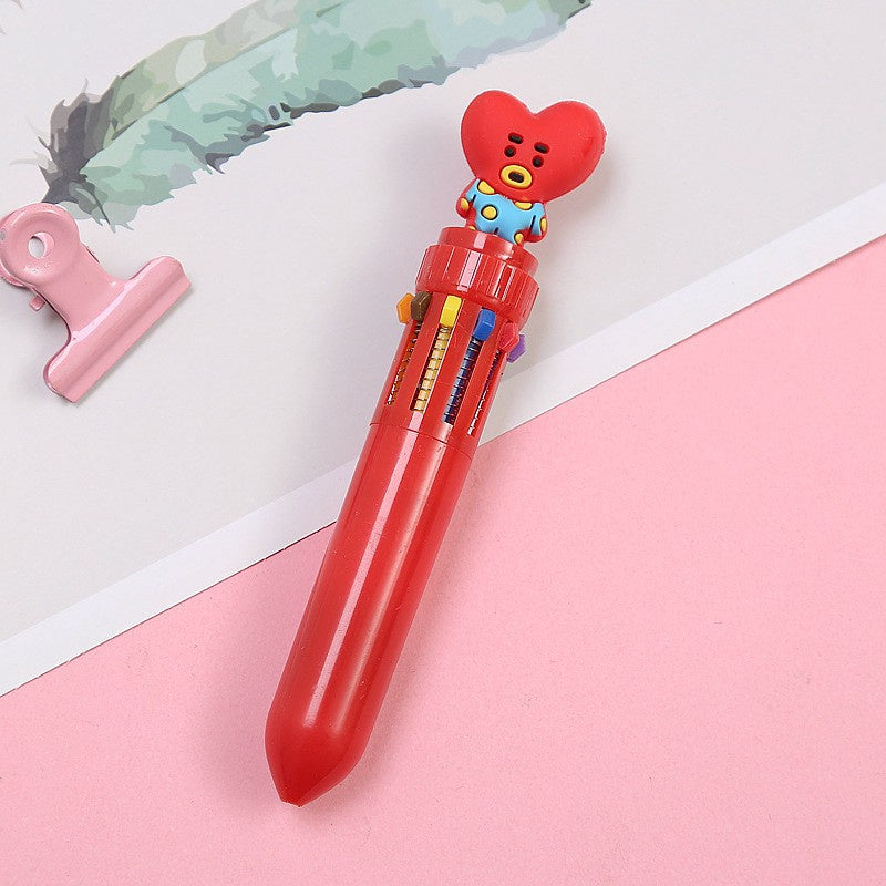 KIT CON 8 BOLÍGRAFOS 10 COLORES BT21