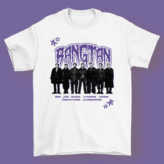 CAMISETA BTS BANGTAN  100% ALGODÃO (preta e branca)
