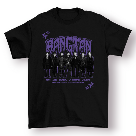 CAMISETA BTS BANGTAN 100% ALGODÃO (preta e branca)