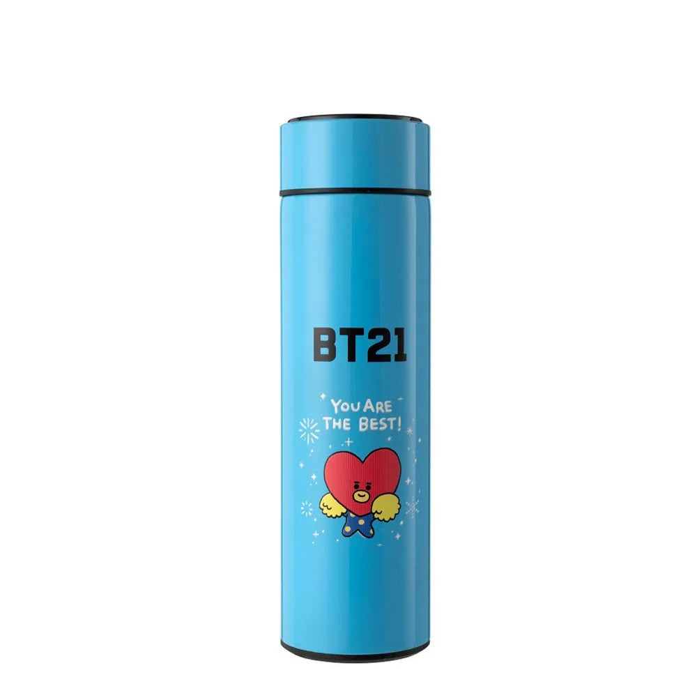 GARRAFA TÉRMICA BT21 AÇO INOX 500ML C/ VISOR LED DE TEMPERATURA