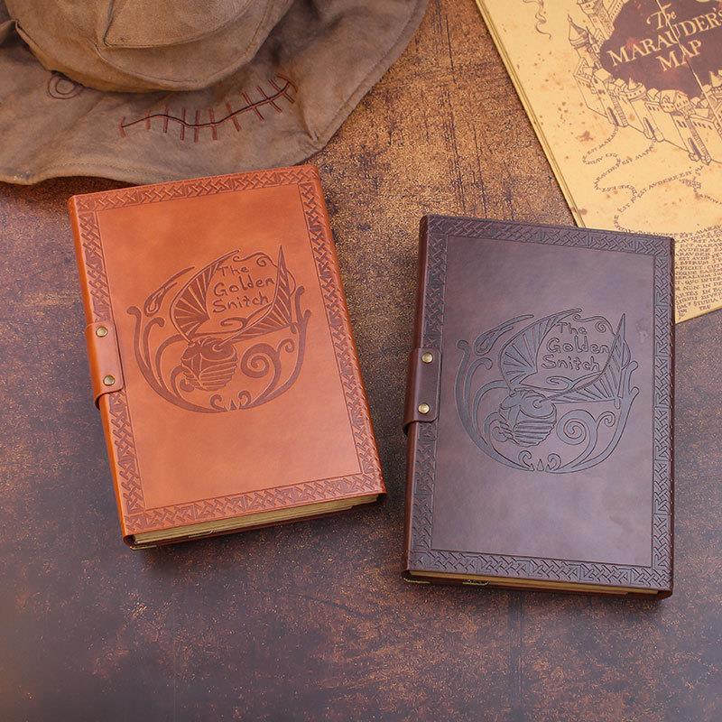 LIVRO RETRÔ/VINTAGE PARA ESCRITA + CANETA HARRY POTTER