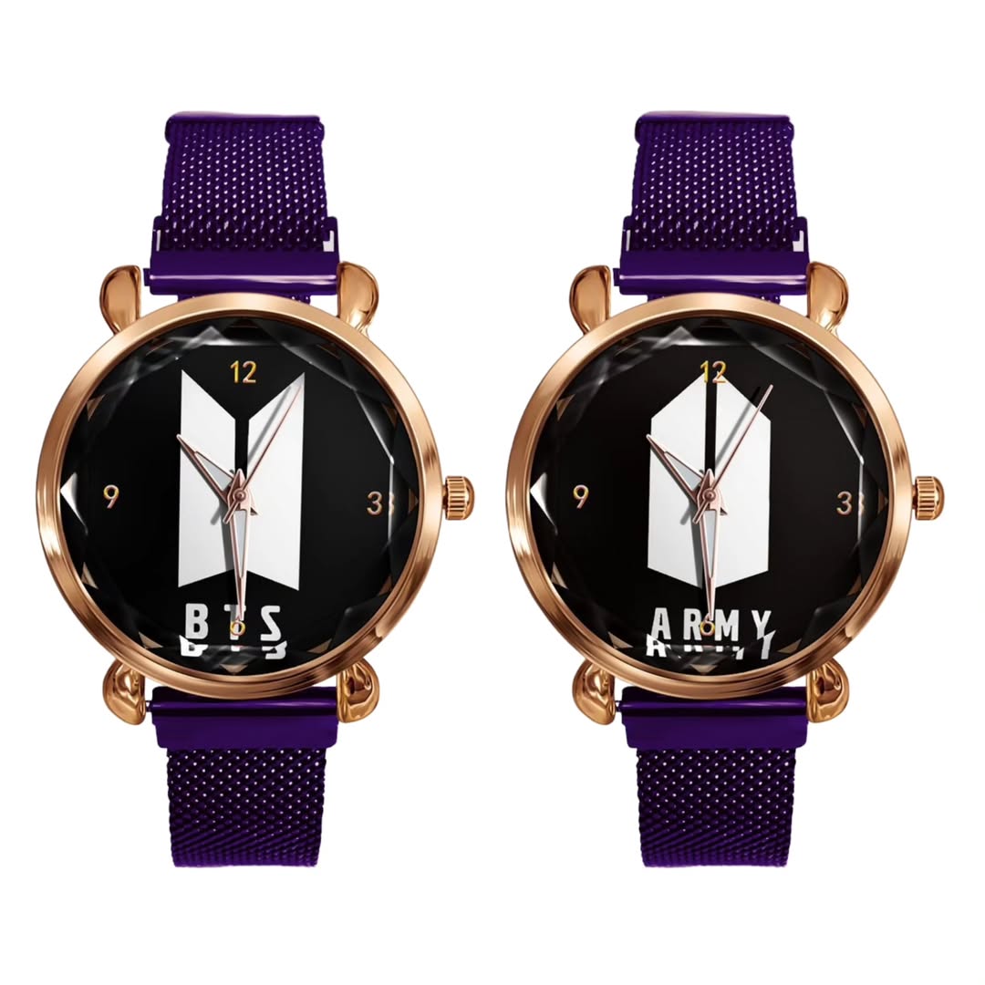 RELOJES BTS CON CORREA DE ACERO INOXIDABLE (en 2 modelos)