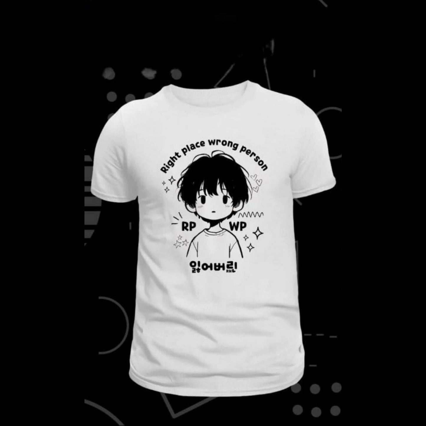 CAMISETA BTS RM "RiGHT PLACE WRONG PERSON" 100% ALGODÃO (preta e branca)