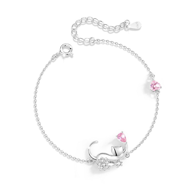 PULSEIRA EM PRATA 925 COLEÇÃO SWEET CAT