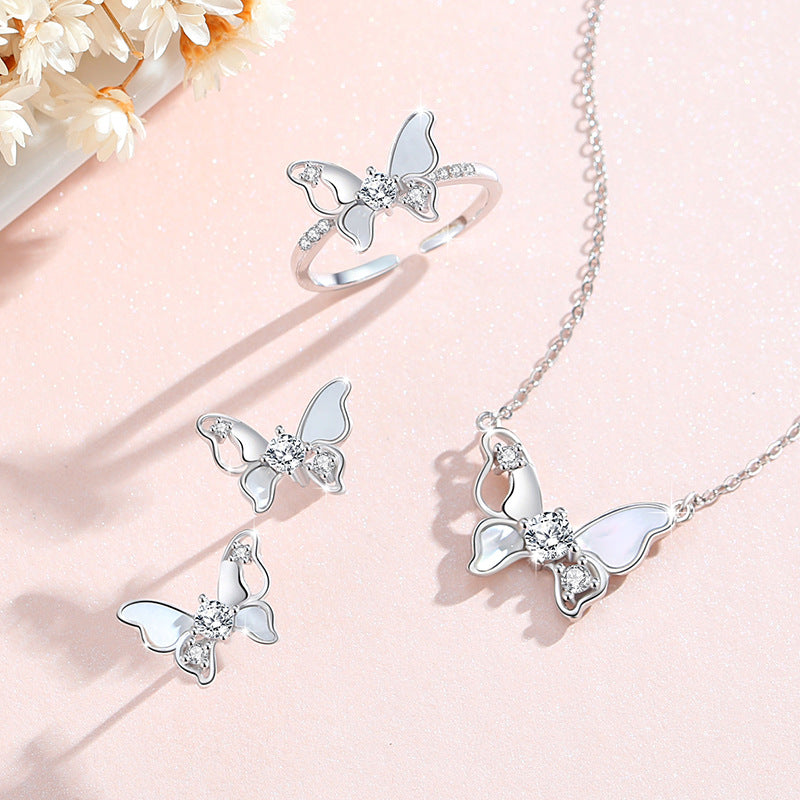 NECKLACE / RING / EARRINGS IN 925 SILVER BUTTERFLY COLLECTION