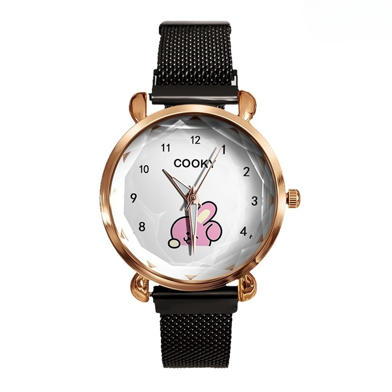 RELÓGIOS BT21 C/ PULSEIRA EM AÇO INOX (todos os personagens)