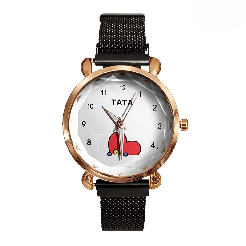 RELÓGIOS BT21 C/ PULSEIRA EM AÇO INOX (todos os personagens)