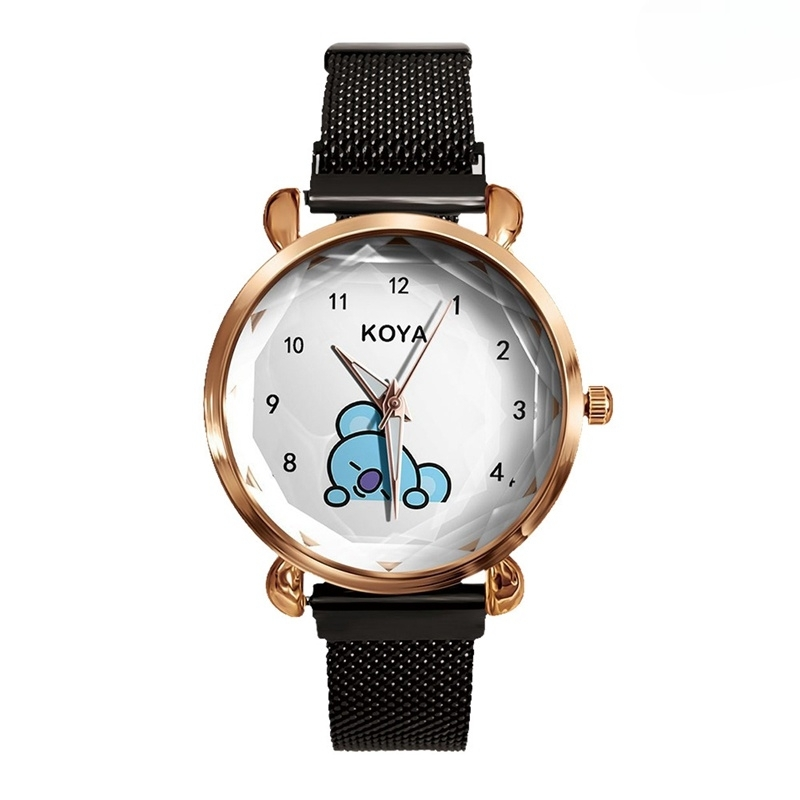 RELÓGIOS BT21 C/ PULSEIRA EM AÇO INOX (todos os personagens)