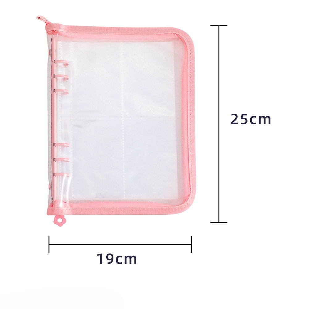 BINDER GLITTER A5 + 20 FOLHAS PLÁSTICAS DUPLA FACE DE 8 BOLSOS CADA