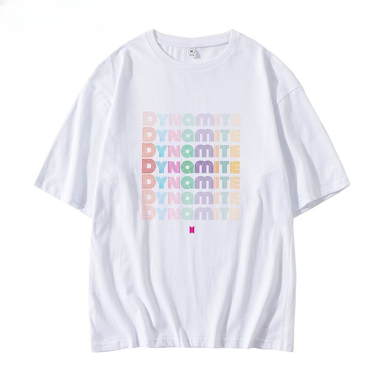 BTS DYNAMITE T-SHIRT 100% COTTON (black and white)