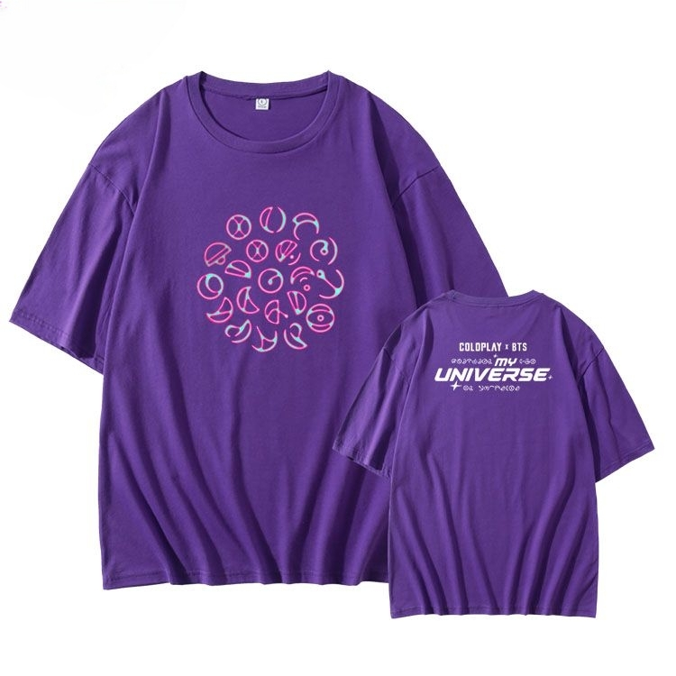 CAMISETA BTS/COLDPLAY MY UNIVERSE 100% ALGODÃO (em 4 cores)