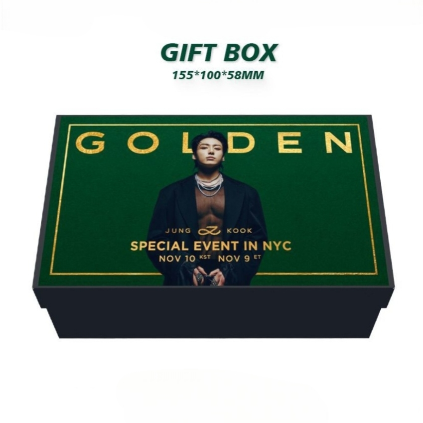 BOX JUNGKOOK GOLDEN COM 159 PÇS (CAIXA PRESENTEÁVEL C/ VÁRIOS ITENS!✨)