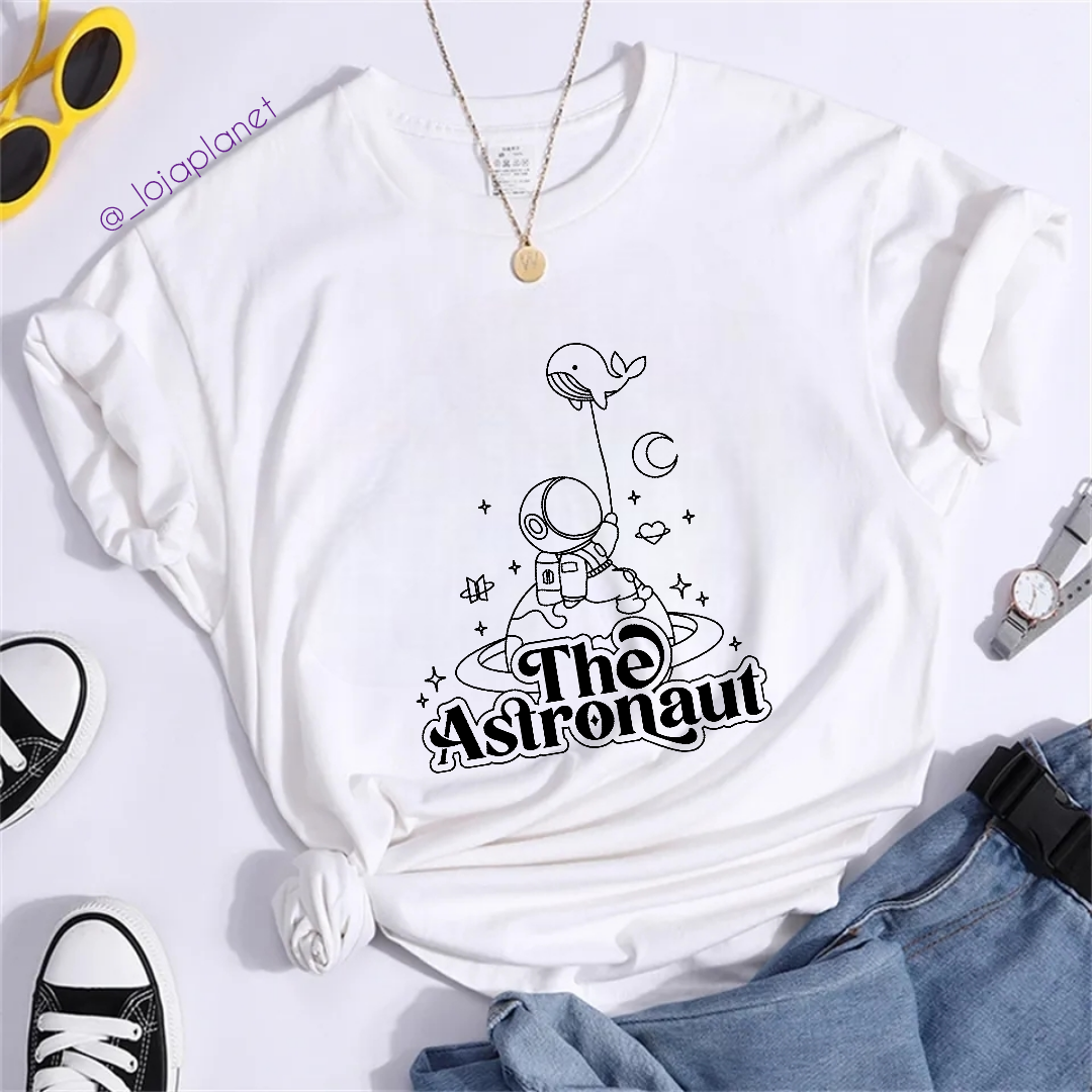 CAMISETA BTS JIN THE ASTRONAUT 100% ALGODÃO (preta e branca)