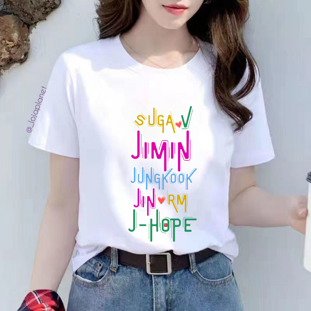 BTS 100% COTTON T-SHIRT (black and white)