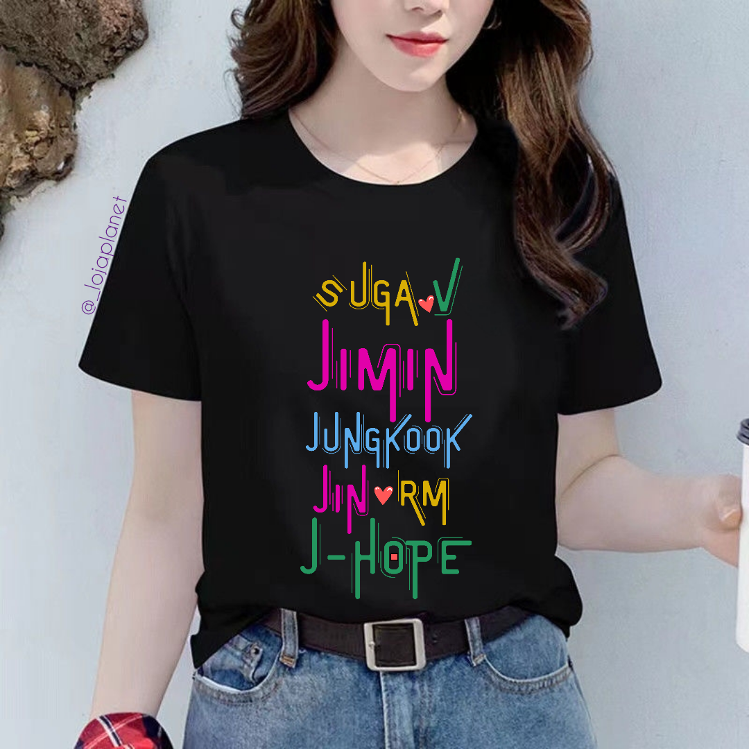 BTS 100% COTTON T-SHIRT (black and white)