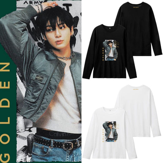 CAMISA MERCH JUNGKOOK GOLDEN 100% ALGODÃO