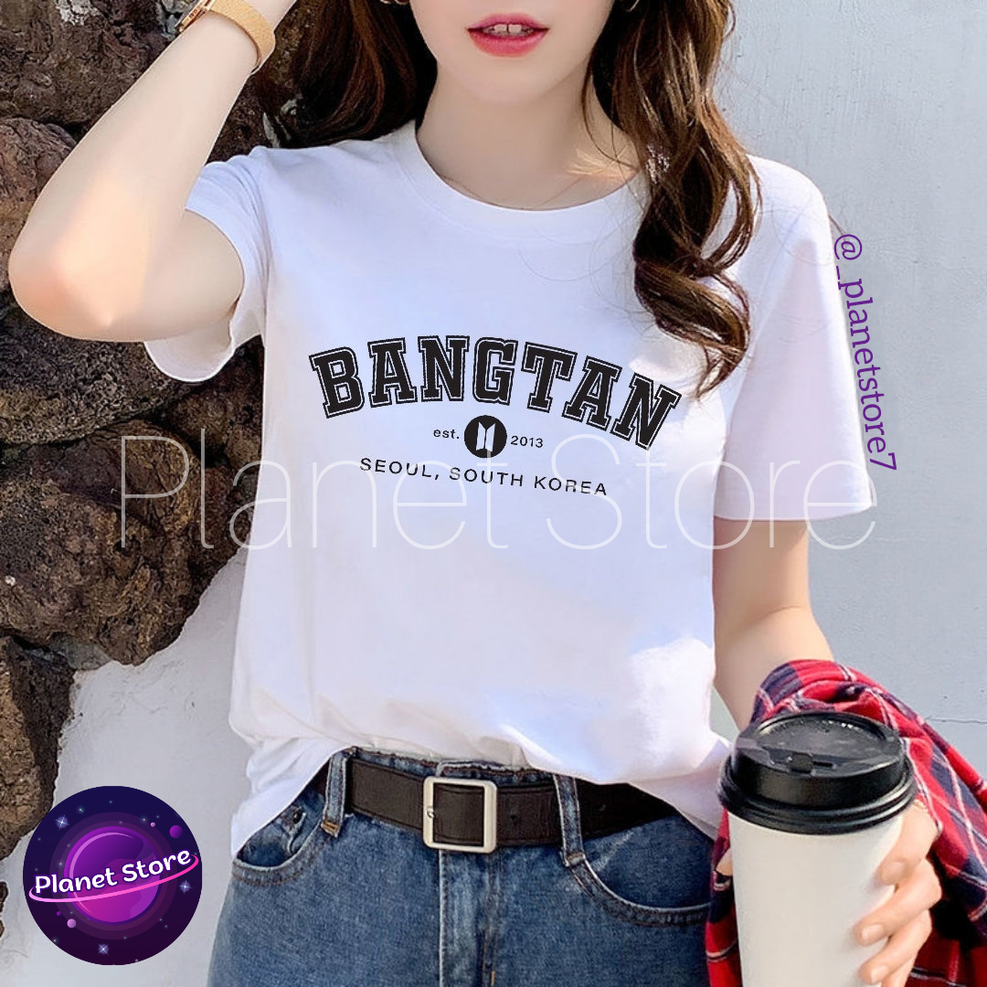 CAMISETA BANGTAN 100% ALGODÃO (Preta e Branca)
