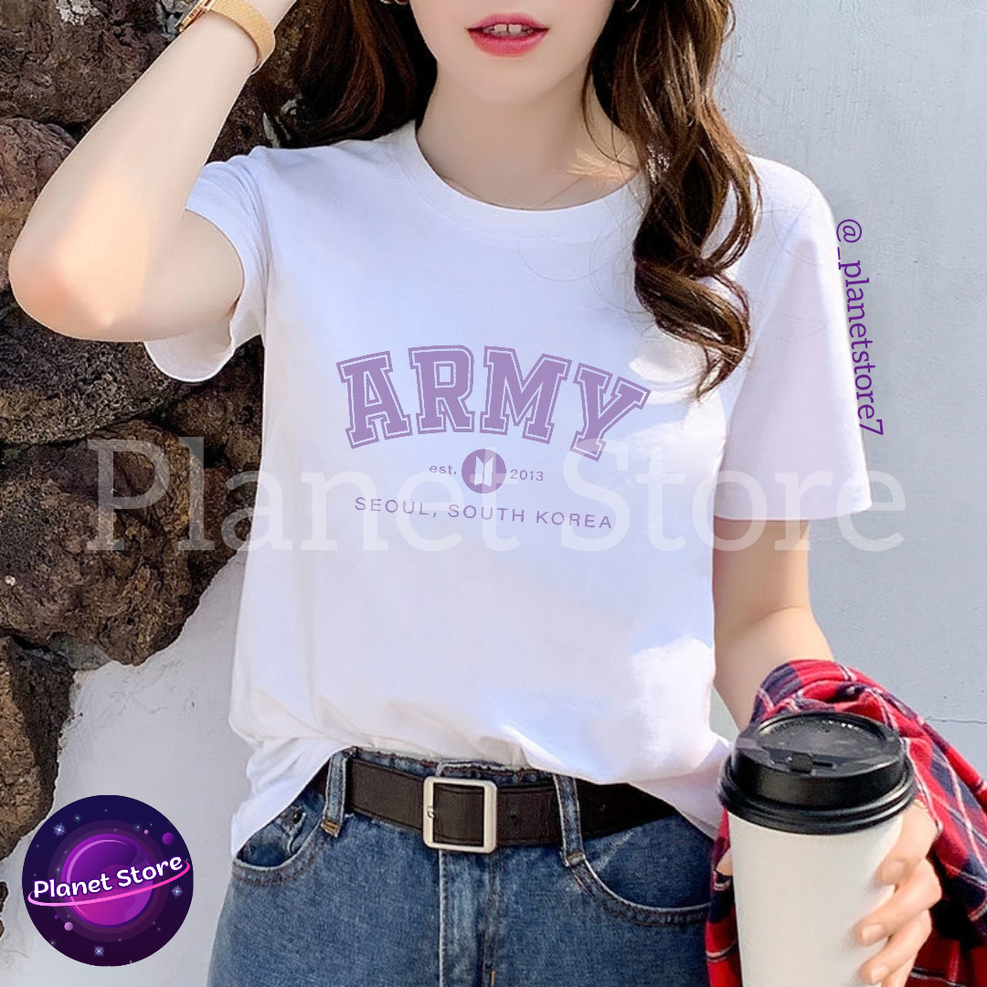 ARMY T-SHIRT 100% COTTON (black/white)