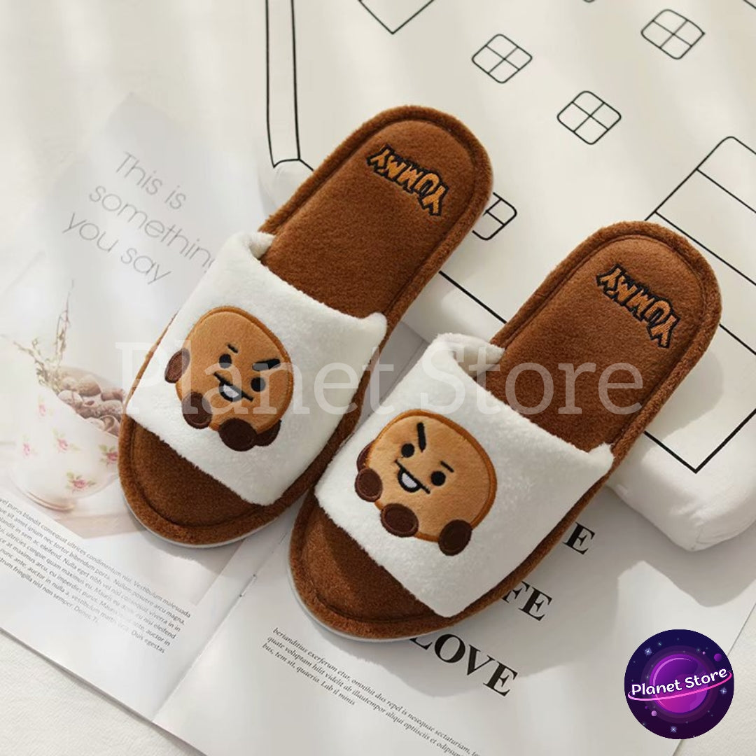 PANTUFAS BT21 BORDADAS E PELUCIADAS