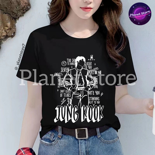 CAMISETA JUNGKOOK GOLDEN 100% ALGODÃO (preta e branca)