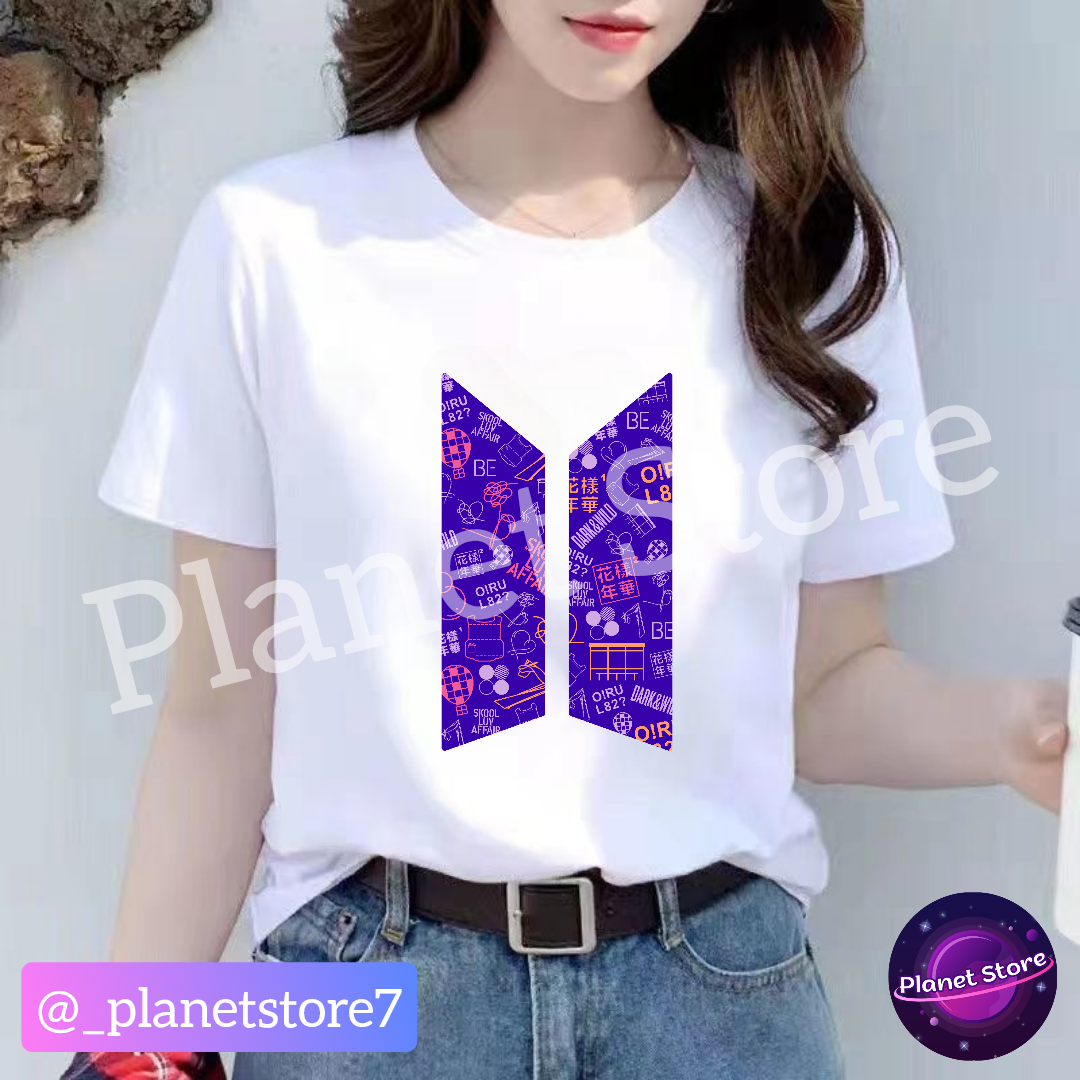 BTS T-SHIRT 100% COTTON (black and white)