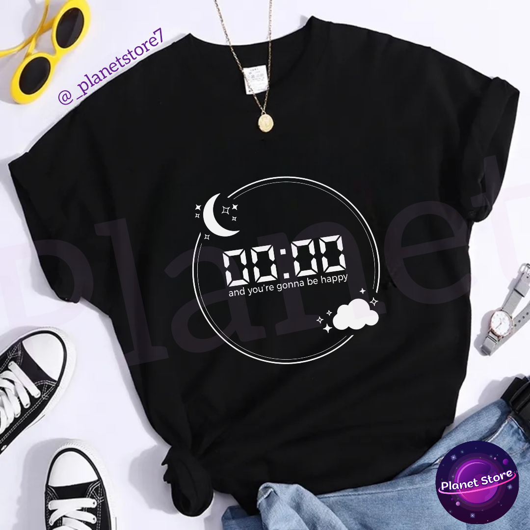 CAMISETA BTS ZERO O'CLOCK 100% ALGODÃO (preta e branca)