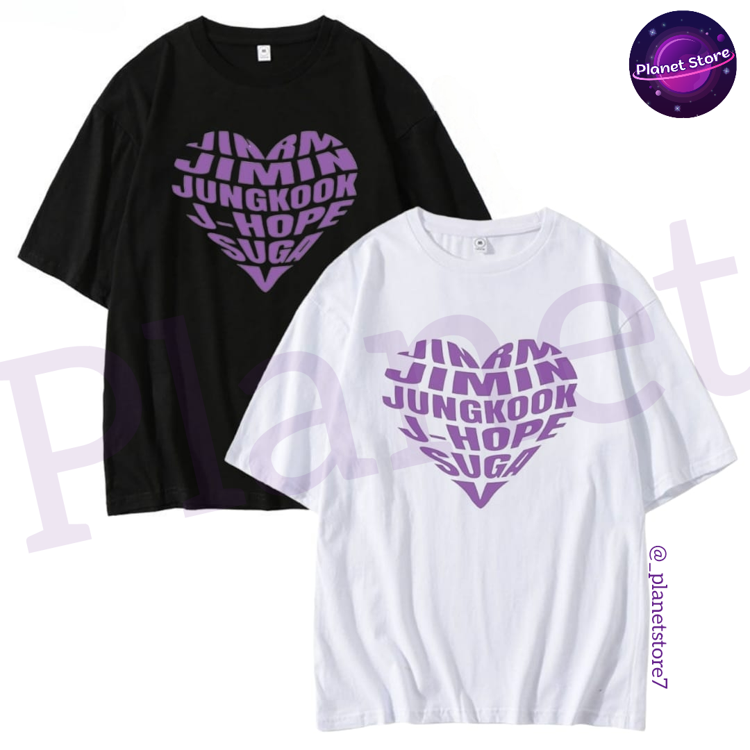 CAMISETA BTS 100% ALGODÃO (preta e branca)