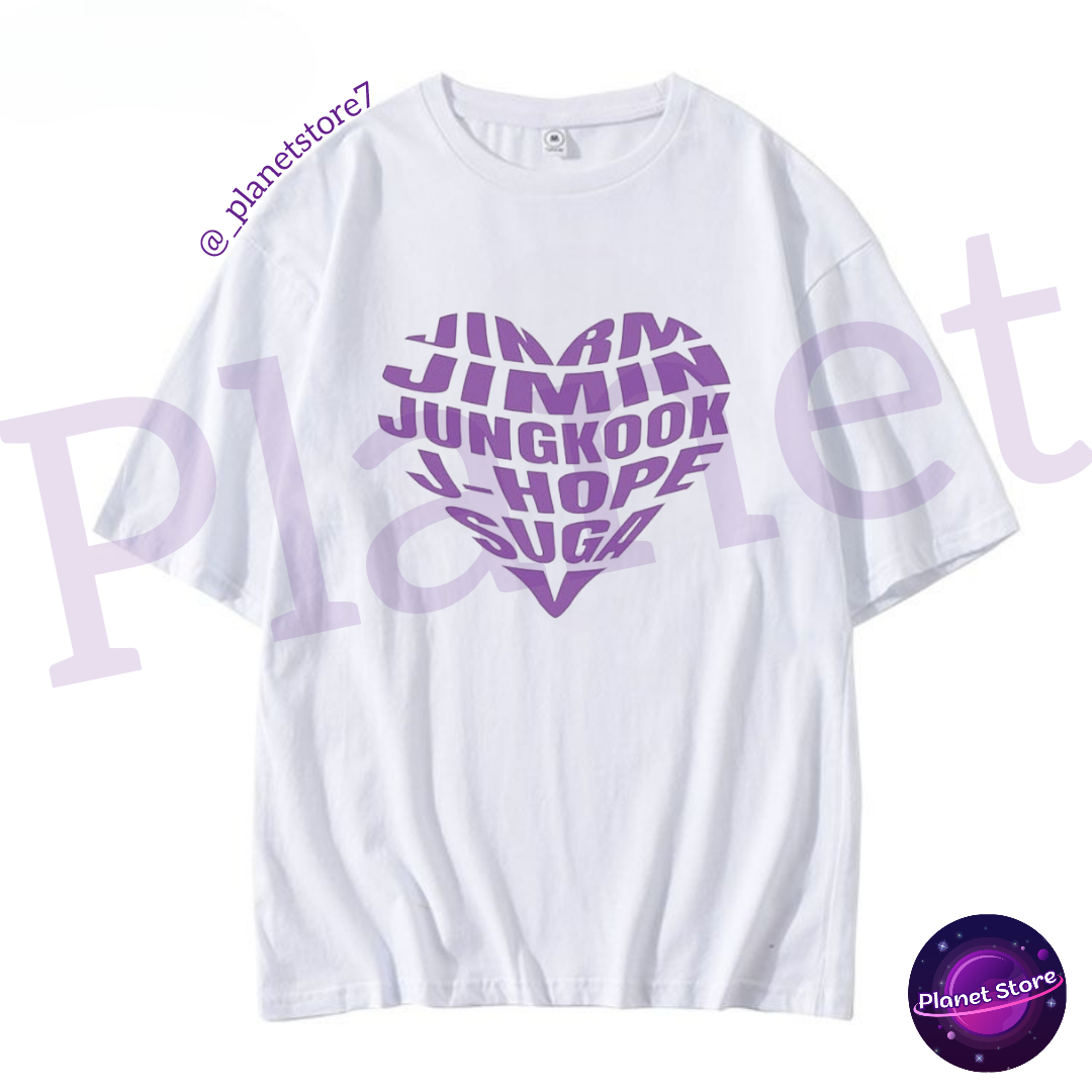 CAMISETA BTS 100% ALGODÃO (preta e branca)
