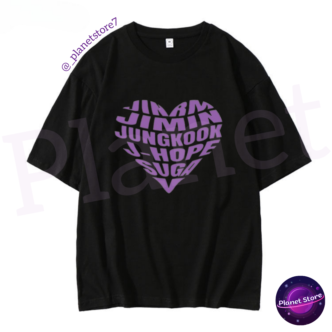 CAMISETA BTS 100% ALGODÃO (preta e branca)