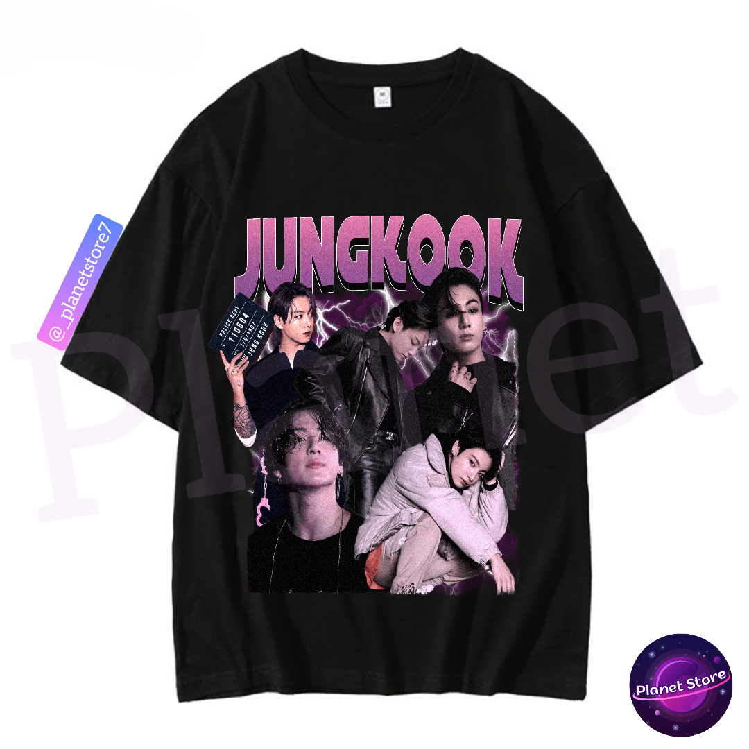 CAMISETA JUNGKOOK 100% ALGODÃO (preta e branca)