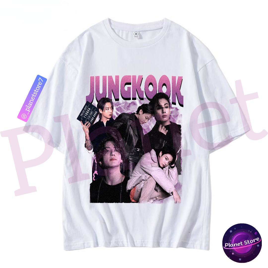 CAMISETA JUNGKOOK 100% ALGODÃO (preta e branca)