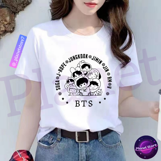 CAMISETA BTS 100% ALGODÃO (preta/branca)