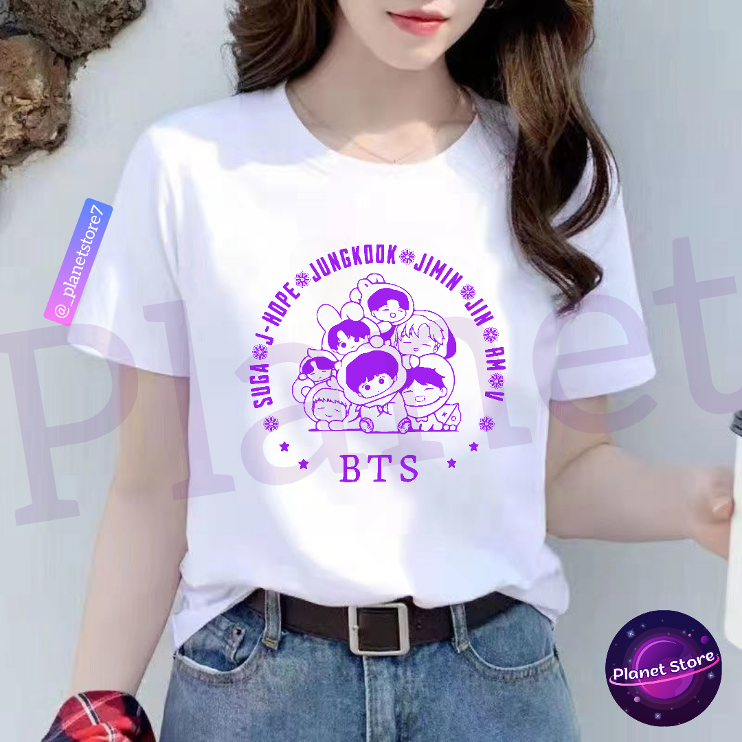 CAMISETA BTS 100% ALGODÃO (preta/branca)
