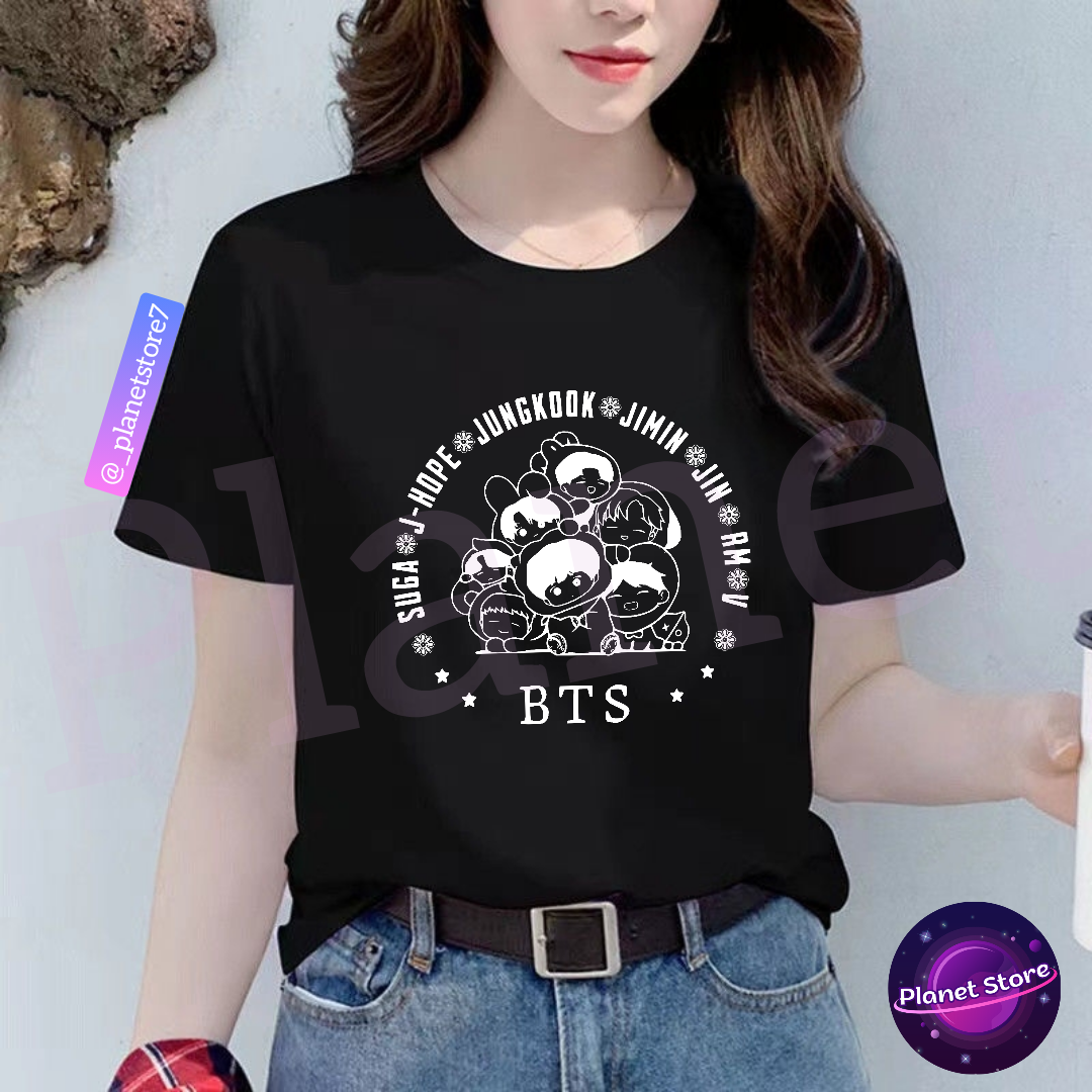 CAMISETA BTS 100% ALGODÃO (preta/branca)