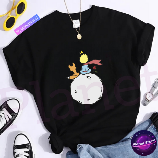 CAMISETA O PEQUENO PRÍNCIPE 100% ALGODÃO (preta e branca)